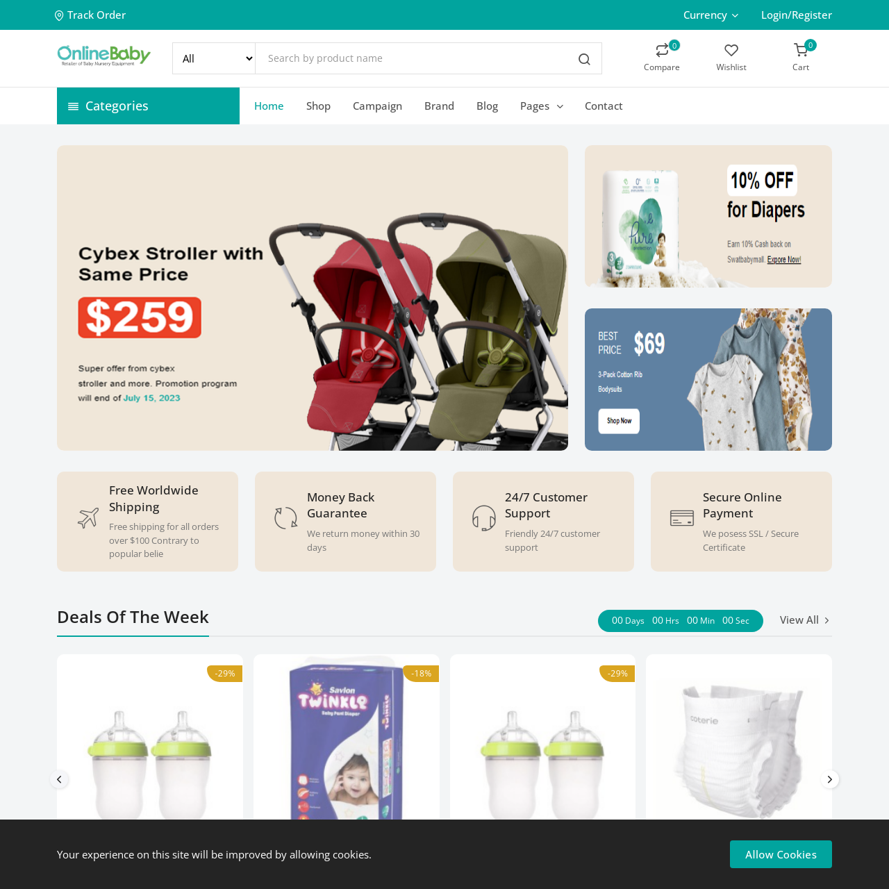 (Ecom-7) Baby Product Website Source Code / Script